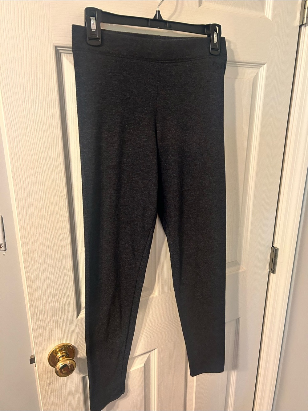 PINK Victoria's Secret Dark Charcoal Gray Mid-High Rise Leggings, Size Medium